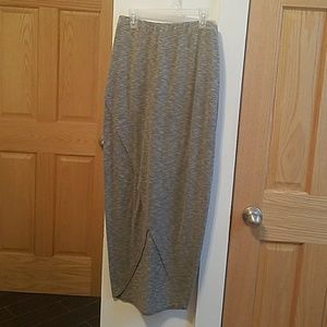Heathered gray crossover maxi skirt S